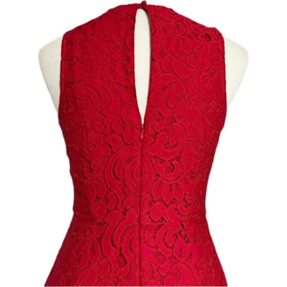 Moulinette Soeurs (Anthropologie) Jaeda Lace Wide-Leg RedJumpsuit, size 4 - Picture 5 of 6
